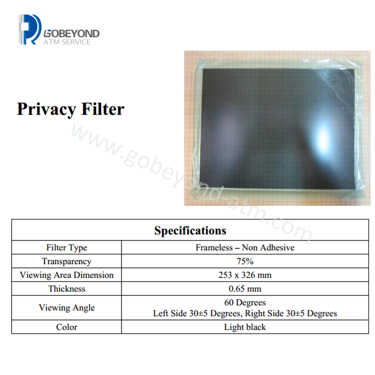 Atm Spare Parts Privacy Filter 15 Inch 253x326mmthickness 0 65mm 75 Transparency
